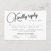 RSVP-bruiloft met zwart en wit minimalistisch scri Informatiekaartje (Voorkant)
