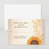 RSVP bruiloft ontwerp met zonnebloem Kaartje (Voorkant / Achterkant)