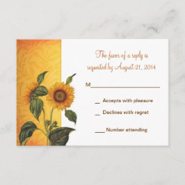 RSVP bruiloft ontwerp met zonnebloem Kaartje