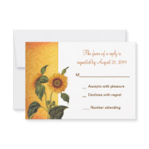 RSVP bruiloft ontwerp met zonnebloem