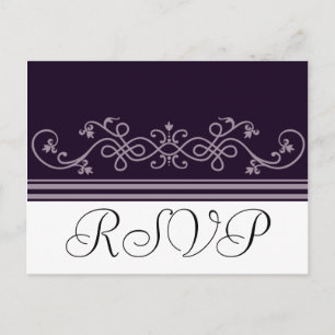 RSVP bruiloft Paarse Violet Briefkaarten