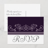 RSVP bruiloft Paarse Violet Briefkaarten (Voorkant / Achterkant)