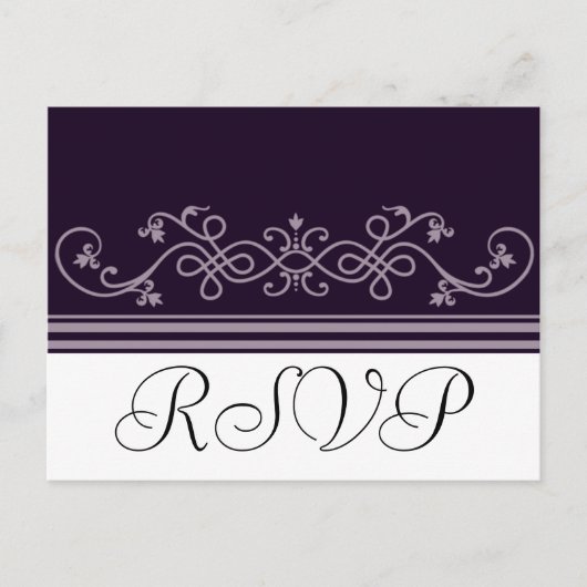 RSVP bruiloft Paarse Violet Briefkaarten (Voorkant)