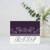 RSVP bruiloft Paarse Violet Briefkaarten (Staand voorkant)
