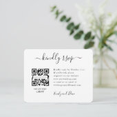 RSVP-bruiloft QR CODE Enclosure Card Informatiekaartje (Staand voorkant)