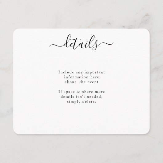 RSVP-bruiloft QR CODE Enclosure Card Informatiekaartje (Achterkant)