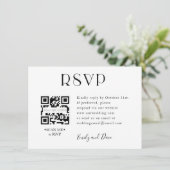 RSVP-bruiloft QR CODE Enclosure Card Informatiekaartje (Staand voorkant)