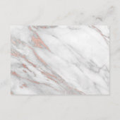 RSVP Bruiloft Roos Goudfolie Hart Monogrammen Informatiekaartje (Achterkant)