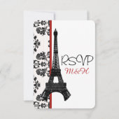 RSVP-bruiloft RSVP-reiskaart voor de Rode Parisian RSVP Kaartje (Achterkant)