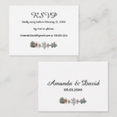 RSVP bruiloft sappige bloemen wit Informatiekaartje (Voorkant / Achterkant)