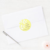 RSVP Bruiloft Stickers Bladtak Geel Paarse (Envelop)