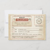 RSVP BRUILOFT telegrammen met maaltijdkeuze (Voorkant)