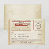  RSVP BRUILOFT telegrammen met maaltijdkeuze Kaartje (Voorkant / Achterkant)