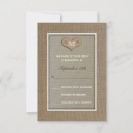RSVP bruiloft uitnodiging - Burlap