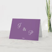 RSVP bruiloft Violet Paarse Waterverf Monogram Bedankkaart (Achterkant)