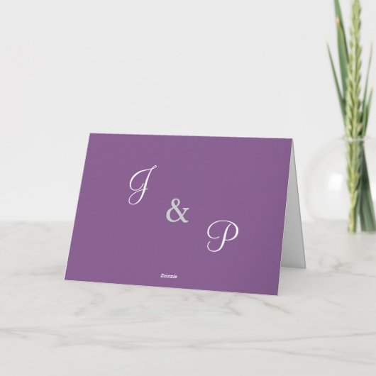RSVP bruiloft Violet Paarse Waterverf Monogram Bedankkaart (Achterkant)