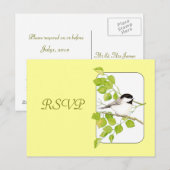 RSVP bruiloft, vogel, Natuur Chickadee Briefkaart (Voorkant / Achterkant)