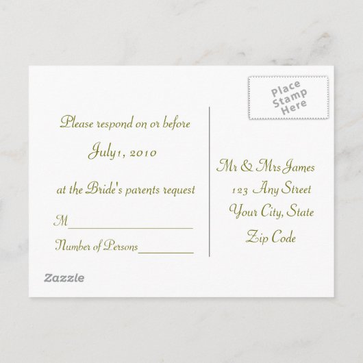 RSVP bruiloft, vogel, Natuur Chickadee Briefkaart (Achterkant)