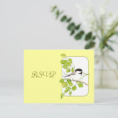 RSVP bruiloft, vogel, Natuur Chickadee Briefkaart (Staand voorkant)
