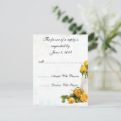 RSVP-bruiloft voor gele rozen RSVP Kaartje (Staand voorkant)
