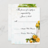 RSVP-bruiloft voor gele rozen RSVP Kaartje (Voorkant / Achterkant)