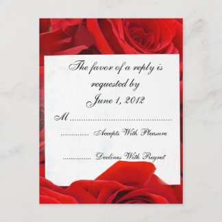 RSVP-bruiloft voor rode rozen RSVP Kaartje