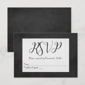 RSVP-bruiloft voor zwarte karton RSVP Kaartje (Voorkant / Achterkant)