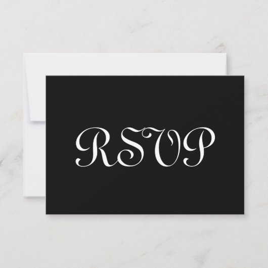 RSVP-bruiloft (zwart en wit) RSVP Kaartje (Voorkant)