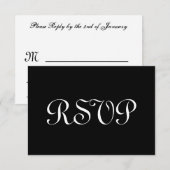 RSVP-bruiloft (zwart en wit) RSVP Kaartje (Voorkant / Achterkant)