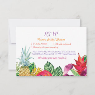 RSVP Bruiloftsfeest Aloha Tropische Kaarten Luau Kaartje