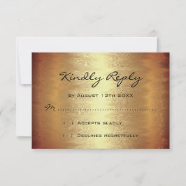 RSVP Bruiloftsfeest Gouden Folie Eenvoudig Modern Kaartje