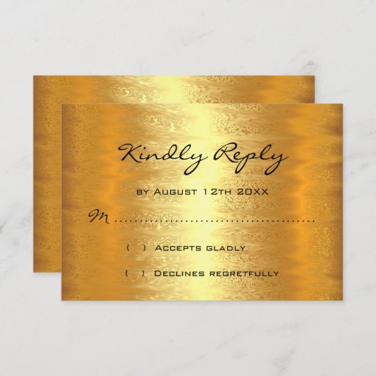 RSVP Bruiloftsfeest Gouden Folie Simpel (Voorkant / Achterkant)