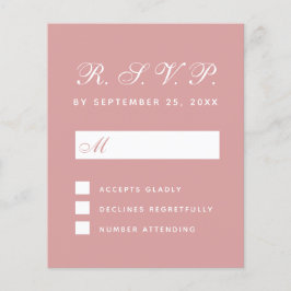 RSVP Budget Dusty Roos White Script Response Kaart