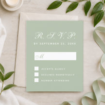 RSVP Budget Sage Groene Kalligrafie Reactiekaart
