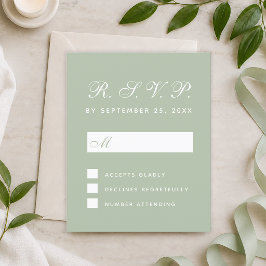 RSVP Budget Sage Groene Kalligrafie Reactiekaart