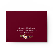 RSVP - Burgundy Marsala Wine Red Floral Adres