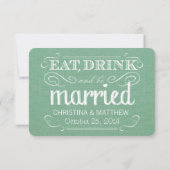 RSVP Burlap Mint Green Rustic Deluxe Reply Kaartje (Achterkant)