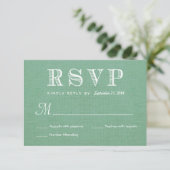 RSVP Burlap Mint Green Rustic Wedding Reply Kaartje (Staand voorkant)