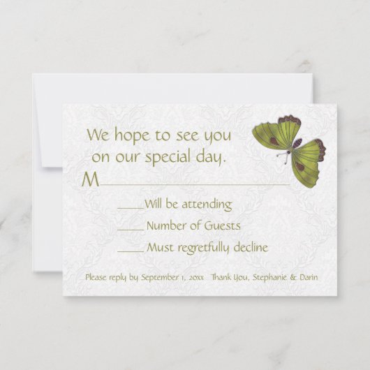 RSVP Butterfly Brocade green (Achterkant)