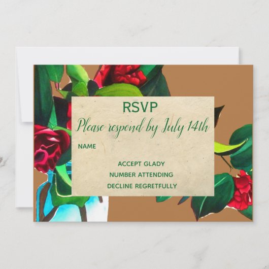 RSVP camellia floral country rustic Kaart (Voorkant)