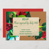 RSVP camellia floral country rustic Kaart (Voorkant / Achterkant)