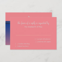 RSVP Card Blue en Coral Ombre Star Kaart