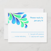 RSVP Card Bold Plume Blue Green op elke kleur (Voorkant)