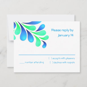 RSVP Card Bold Plume Blue Green op elke kleur