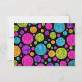 RSVP Card Colorful Glittery Stippen op elke kleur (Voorkant)