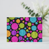 RSVP Card Colorful Glittery Stippen op elke kleur (Staand voorkant)