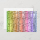 RSVP Card Colorful Rainbow Star Damask (Voorkant / Achterkant)