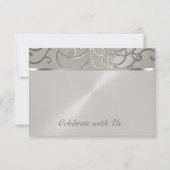 RSVP Card Elegant All Silver Filigree Swirls (Voorkant)