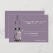 RSVP Card Fireflies & Mason Jar (Voorkant / Achterkant)