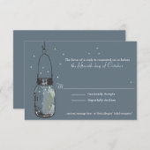 RSVP Card Fireflies & Mason Jar (Voorkant / Achterkant)